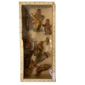 Vintage 10 Piece Hand Decorated‎ Nativity Set Star Plastics Christmas Hong Kong